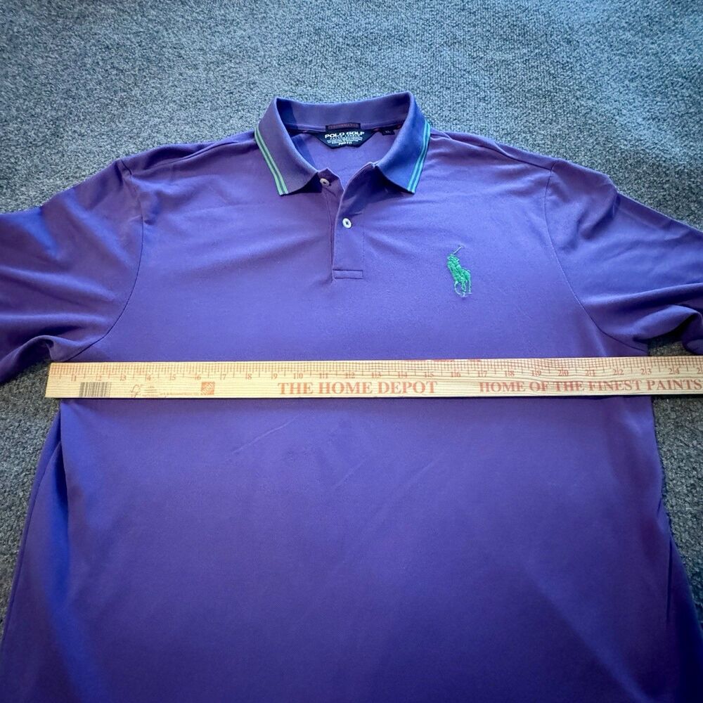 Polo Golf Ralph Lauren Polo Shirt Performance Pro Fit Purple Big Pony Mens XL - Picture 7 of 8